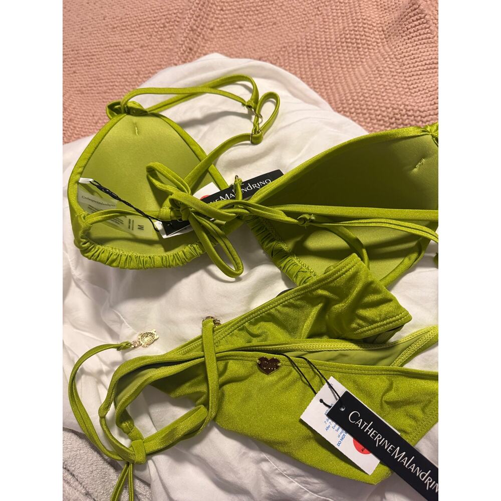 $60 NWT green BATHING SUIT TOP AND BOTTOM Catherine Malagrino small - Picture 4 of 6